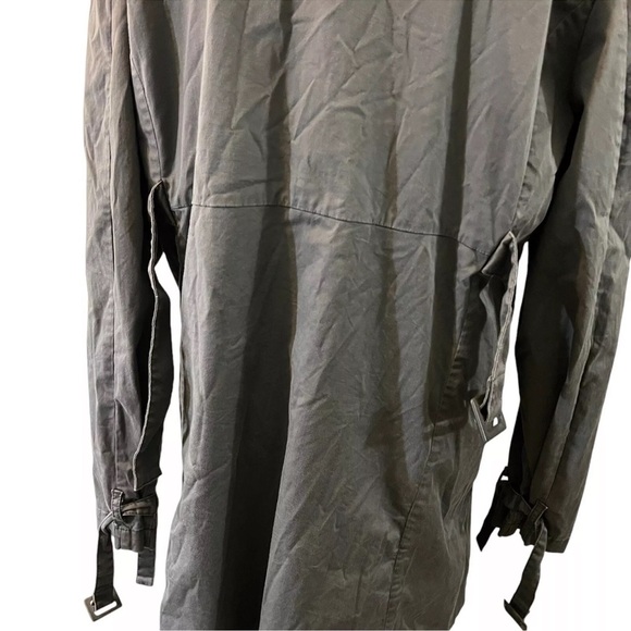 Old Navy Gray Rain Trench Coat Plus Size XXL Outerwear Collared Long Sleeves - Picture 6 of 9